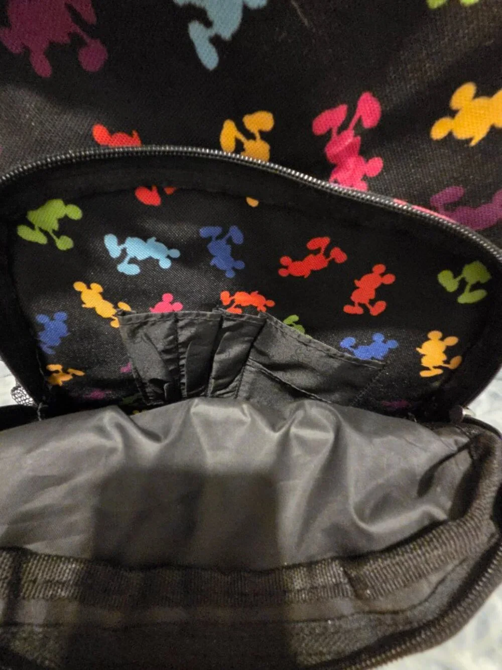 Authentic Disney Parks Backpack Colorful Rainbow Mickey Mouse Silhouettes